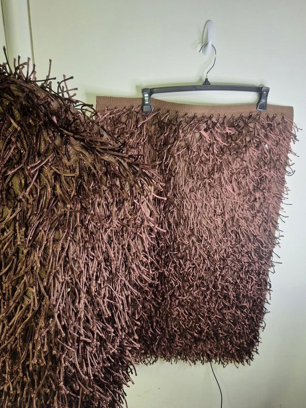 Pier 1- Two Brown Shaggy Fringe Rug Set 35